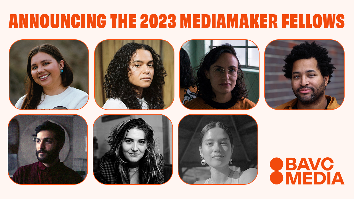 Graphic featuring the 2023 BAVC MediaMaker Fellows